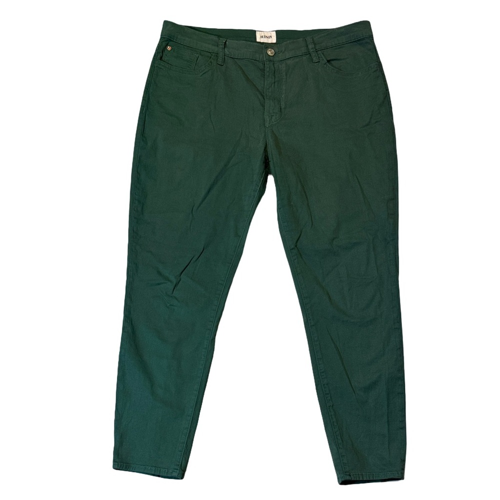 Hudson womens 33 green mid rise skip skinny microfiber denim jeans EUC